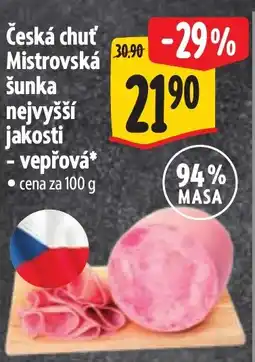 Albert Česká chuť Mistrovská šunka nejvyšší jakosti - vepřová nabídka