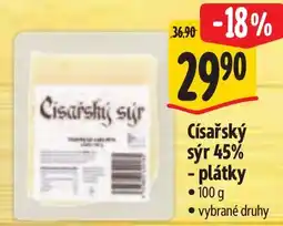 Albert Císařský sýr 45% - plátky nabídka