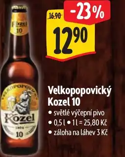 Albert Velkopopovický Kozel 10 nabídka