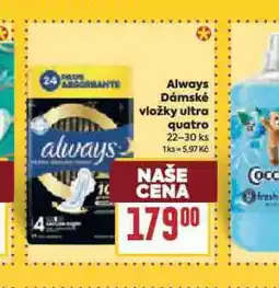 Billa Always dámské vložky nabídka