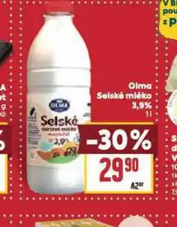 Billa Olma selské mléko nabídka