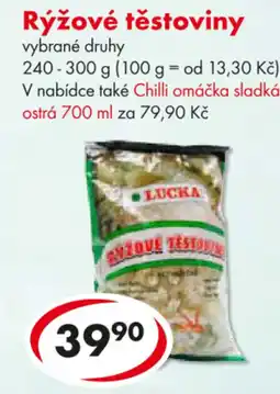 CBA Rýžové těstoviny nabídka