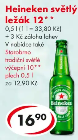 CBA Heineken světlý ležák 12 nabídka