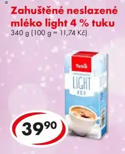 CBA Zahuštěné neslazené mléko light 4 % tuku nabídka