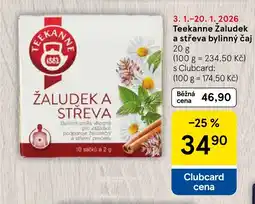 Tesco Teekanne Žaludek a střeva bylinný čaj nabídka