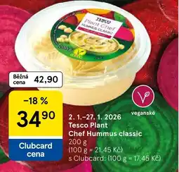 Tesco Tesco Plant Chef Hummus classic nabídka