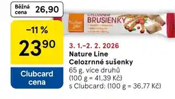 Tesco Nature Line Celozrnné sušenky nabídka