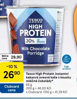 Tesco Tesco High Protein instantní kakaová ovesná kaše s kousky mléčné čokolády nabídka