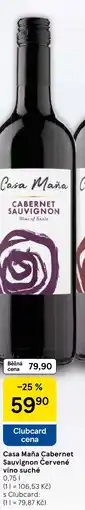 Tesco Casa Maña Cabernet Sauvignon Červené víno suché nabídka