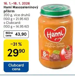 Tesco Hami Masozeleninový příkrm nabídka