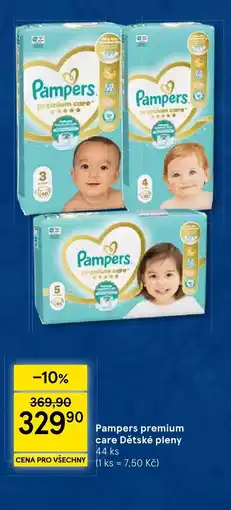 Tesco Pampers premium care Dětské pleny nabídka