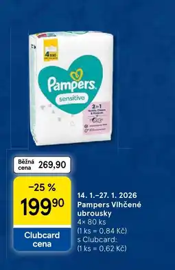 Tesco Pampers Vlhčené ubrousky nabídka
