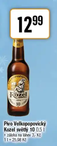 TEMPO Pivo Velkopopovický Kozel světlý 10 nabídka