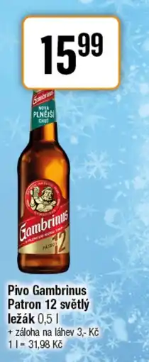 TEMPO Pivo Gambrinus Patron 12 světlý ležák nabídka
