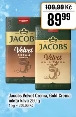 TEMPO Jacobs Velvet Crema, Gold Crema mletá káva nabídka