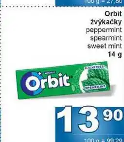 Jip Orbit žvýkačky peppermint spearmint sweet mint nabídka