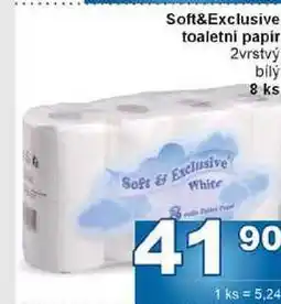 Jip Soft&Exclusive toaletni papir 2vrstvý bílý 8 ks nabídka