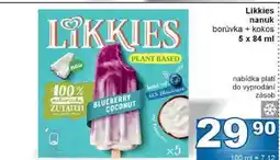 Jip Likkies nanuk borůvka + kokos 5 x 84 ml nabídka
