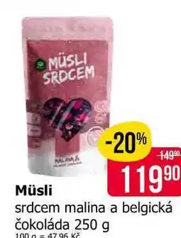 Teta Müsli srdcem malina a belgická čokoláda nabídka