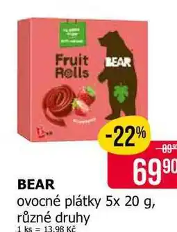 Teta BEAR ovocné plátky 5x 20 g, různé druhy nabídka