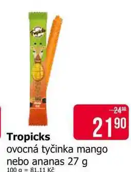 Teta Tropicks ovocná tyčinka mango nebo ananas nabídka