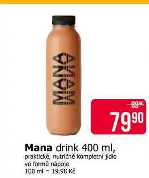 Teta Mana drink 400 ml, praktické, nutričně kompletní jídlo ve formě nápoje nabídka