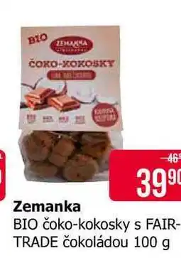 Teta Zemanka BIO čoko-kokosky s FAIR- TRADE čokoládou nabídka