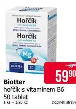 Teta Biotter hořčík s vitamínem B6 50 tablet nabídka