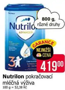 Teta Nutrilon pokračovací mléčná výživa nabídka