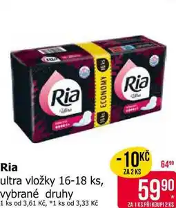 Teta Ria ultra vložky 16-18 ks, vybrané druhy nabídka