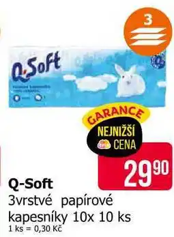 Teta Q-Soft 3vrstvé papírové kapesníky 10x 10 ks nabídka