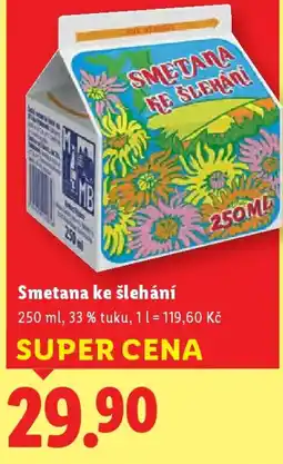 Lidl Smetana ke šlehání nabídka