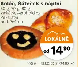 Konzum Koláč, Šáteček s náplní nabídka