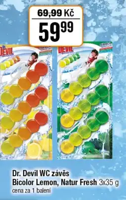 TEMPO Dr. Devil WC závěs Bicolor Lemon, Natur Fresh nabídka