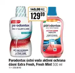 TEMPO Parodontax ústní voda aktivní ochrana dásní Extra Fresh, Fresh Mint nabídka