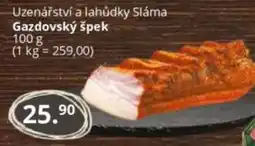 Potraviny CZ Uzenářství a lahůdky Sláma Gazdovský špek nabídka