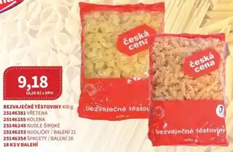 Kubík potraviny Ceská cena Bezvaječné těstoviny nabídka
