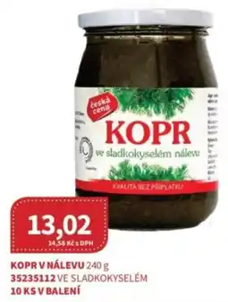 Kubík potraviny Ceská cena Kopr v nálevu nabídka