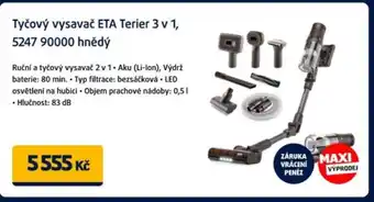 Tyčový vysavač ETA Terier 3 v 1, 5247 90000 hnědý