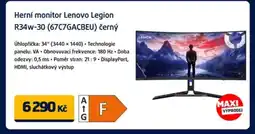 Datart Herní monitor Lenovo Legion R34w-30 (67C7GACBEU) černý nabídka