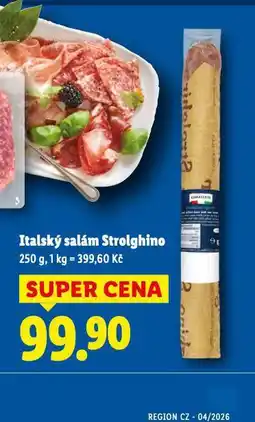 Lidl Italský salám strolghino nabídka
