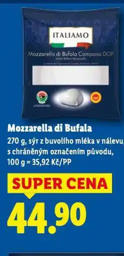Lidl Mozzarella di bufala nabídka