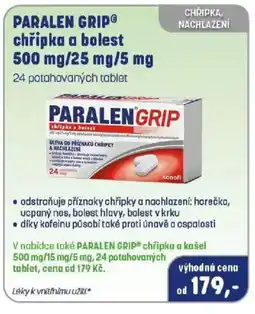 PharmaPoint Paralen Grip® chřipka a bolest nabídka
