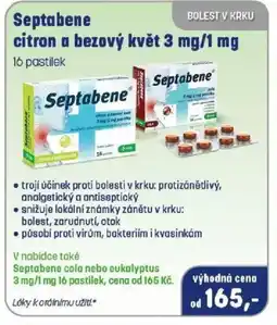 PharmaPoint Septabene citron a bezový květ nabídka