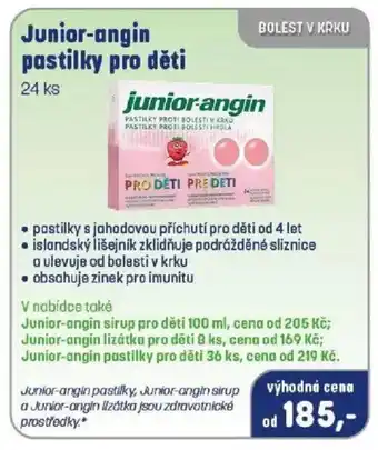 PharmaPoint Junior-angin pastilky pro děti nabídka