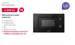 Asko Mikrovlnná trouba vestavná MTV4020bc nabídka