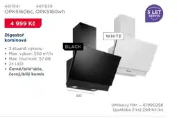 Asko Digestoř komínová OPK5160bc, OPK5160wh nabídka