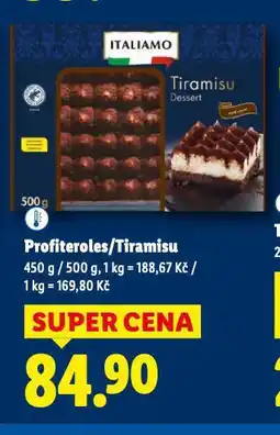 Lidl Profiteroles / tiramisu nabídka