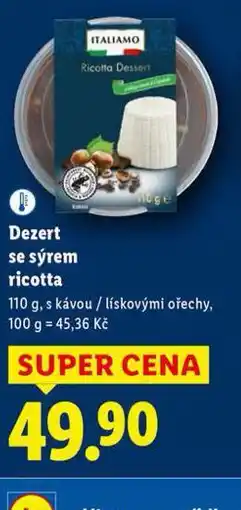 Lidl Dezert se sýrem ricotta nabídka