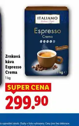 Lidl Zrnková káva espresso crema nabídka